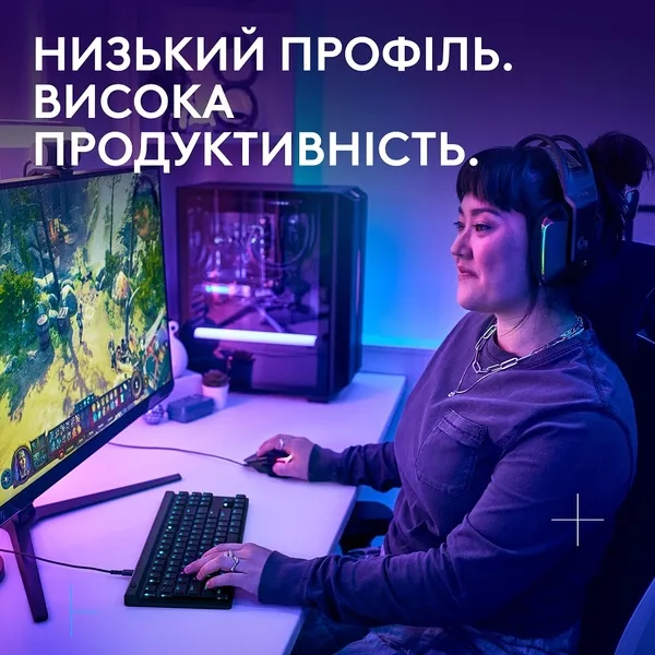 Геймерська механічна клавіатура Logitech PBT TKL чорна USB