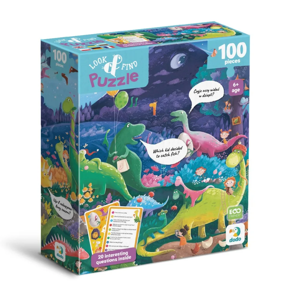 Дитячий пазл DoDo Toys екологічний картон 100 елементів Країна динозаврів