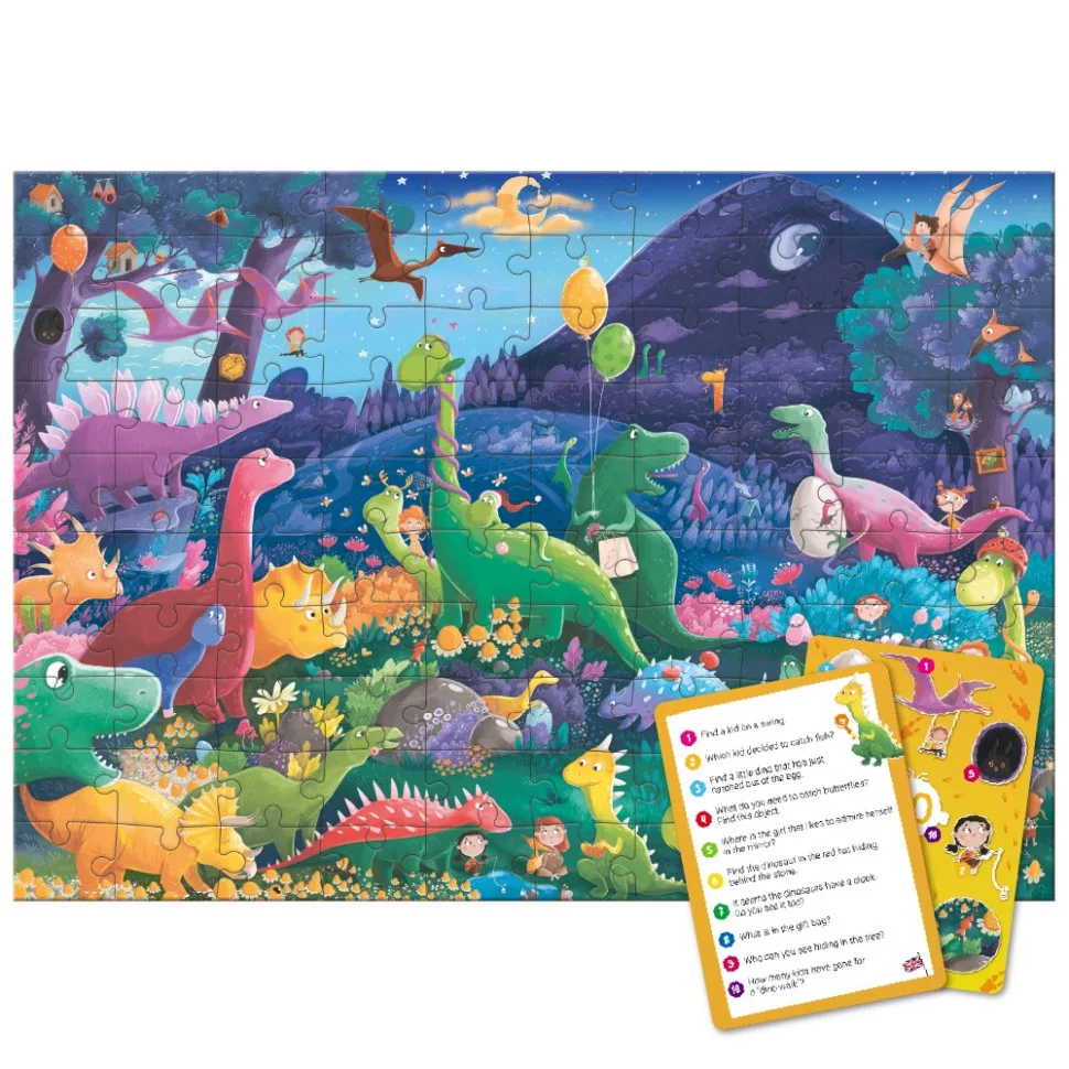 Дитячий пазл DoDo Toys екологічний картон 100 елементів Країна динозаврів