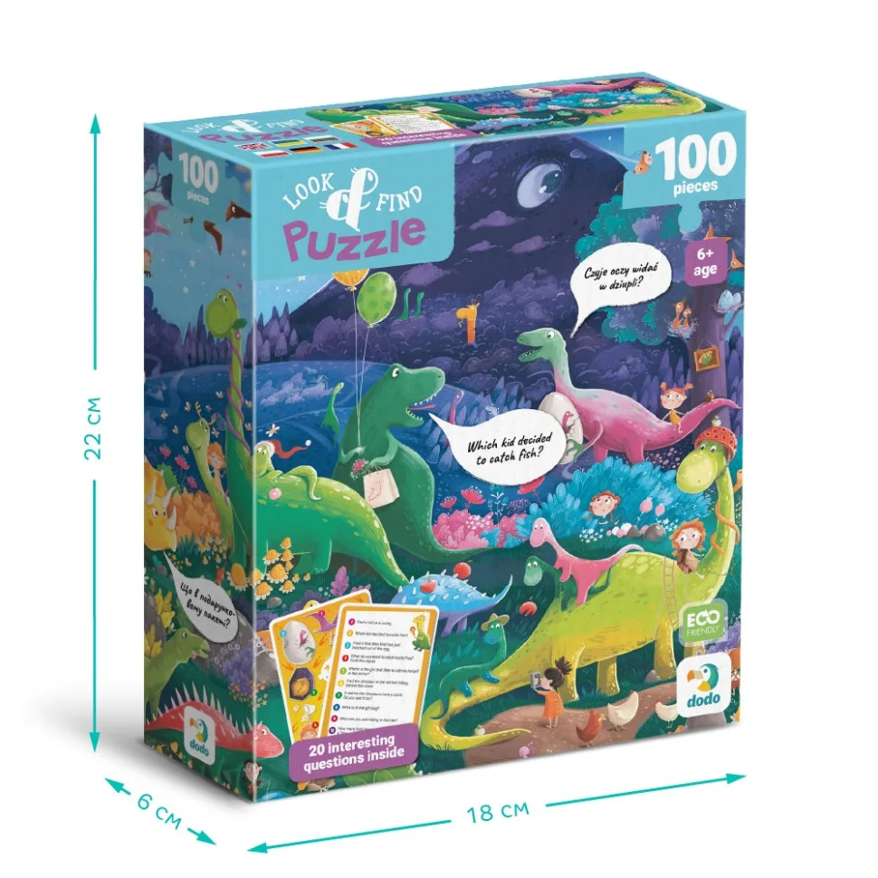 Дитячий пазл DoDo Toys екологічний картон 100 елементів Країна динозаврів