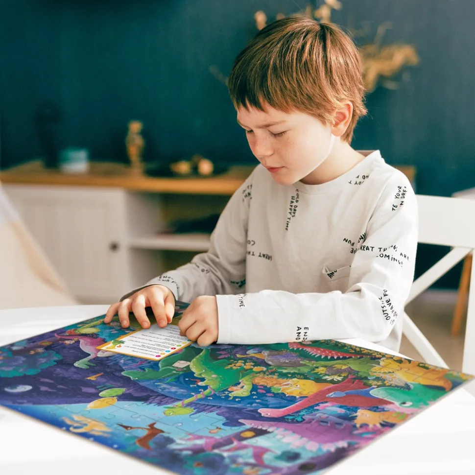 Дитячий пазл DoDo Toys екологічний картон 100 елементів Країна динозаврів