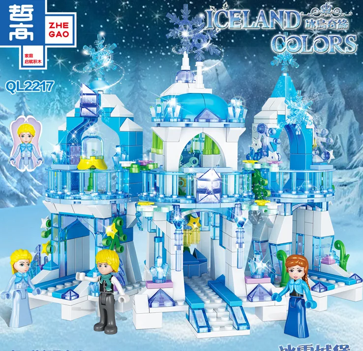 Детский конструктор Принцесса Frozen 463 детали пластик 47х37х7 см разные цвета