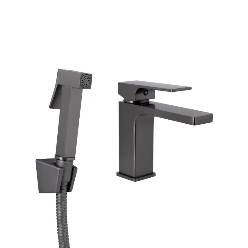 Смеситель для раковины однорычажный Qtap Gemini 272 Gunmetal Black PVD латунь 60х169х148 мм
