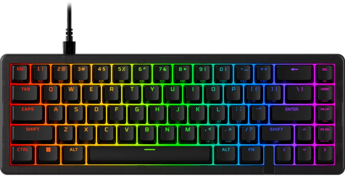 Клавіатура HyperX механічна дротова 65 клавіш чорна RGB Hot-Swap