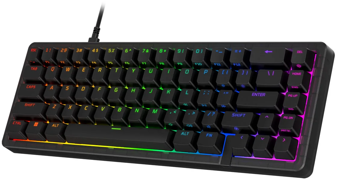 Клавіатура HyperX механічна дротова 65 клавіш чорна RGB Hot-Swap