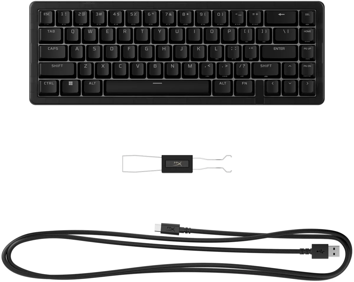 Клавіатура HyperX механічна дротова 65 клавіш чорна RGB Hot-Swap