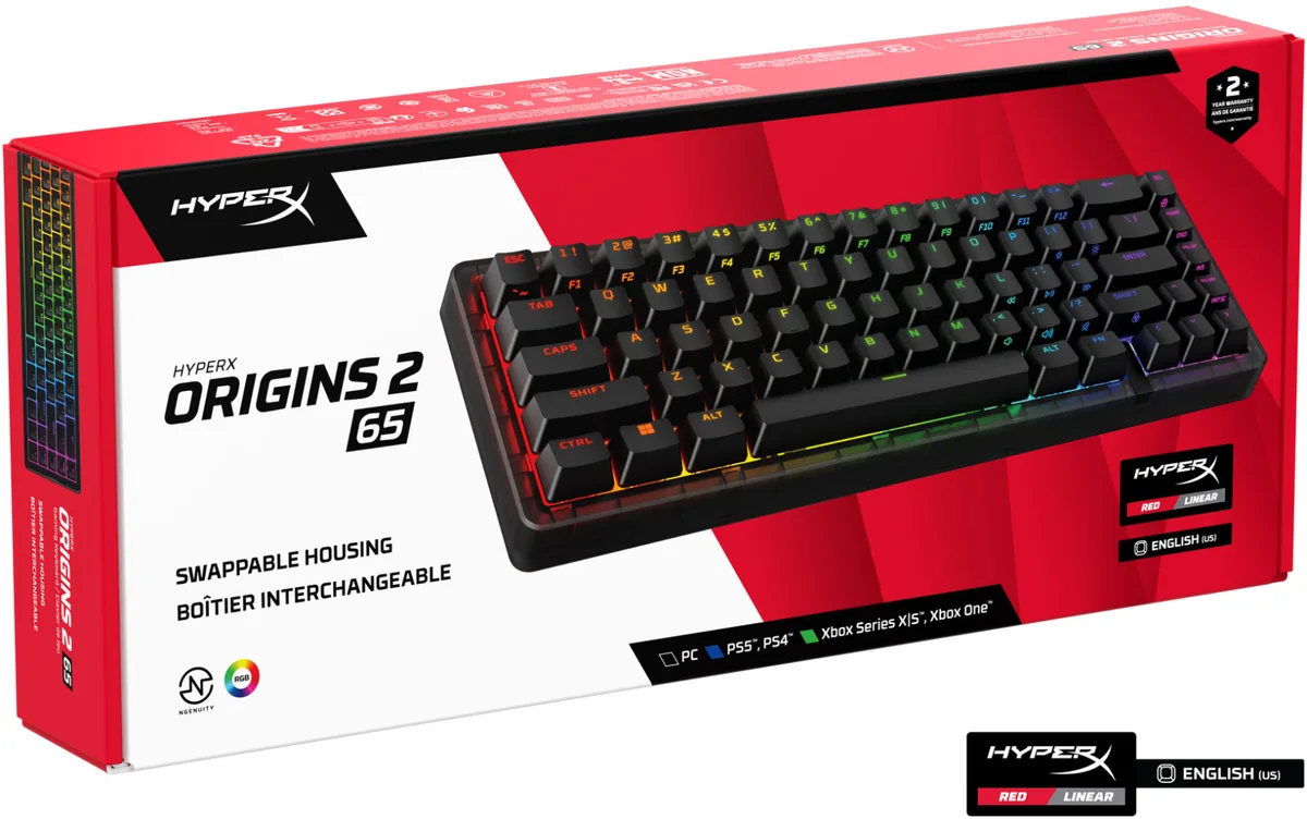 Клавіатура HyperX механічна дротова 65 клавіш чорна RGB Hot-Swap