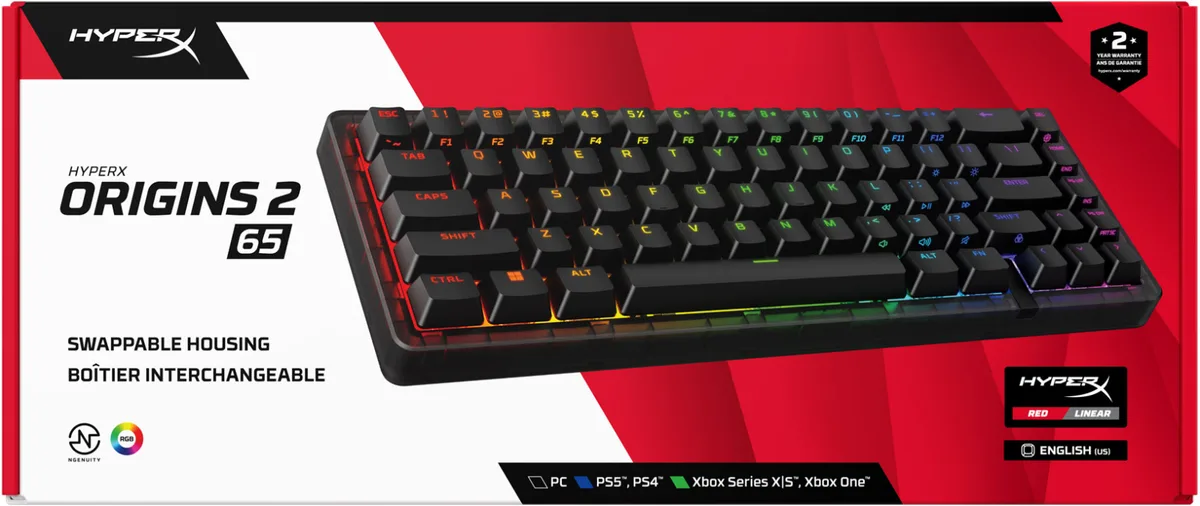 Клавіатура HyperX механічна дротова 65 клавіш чорна RGB Hot-Swap