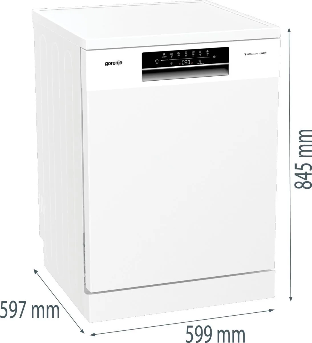 Посудомийна машина Gorenje, 16 комплектів, клас енергоефективності A+++, ширина 60 см, з дисплеєм, 3 кошиками, системою AquaStop,