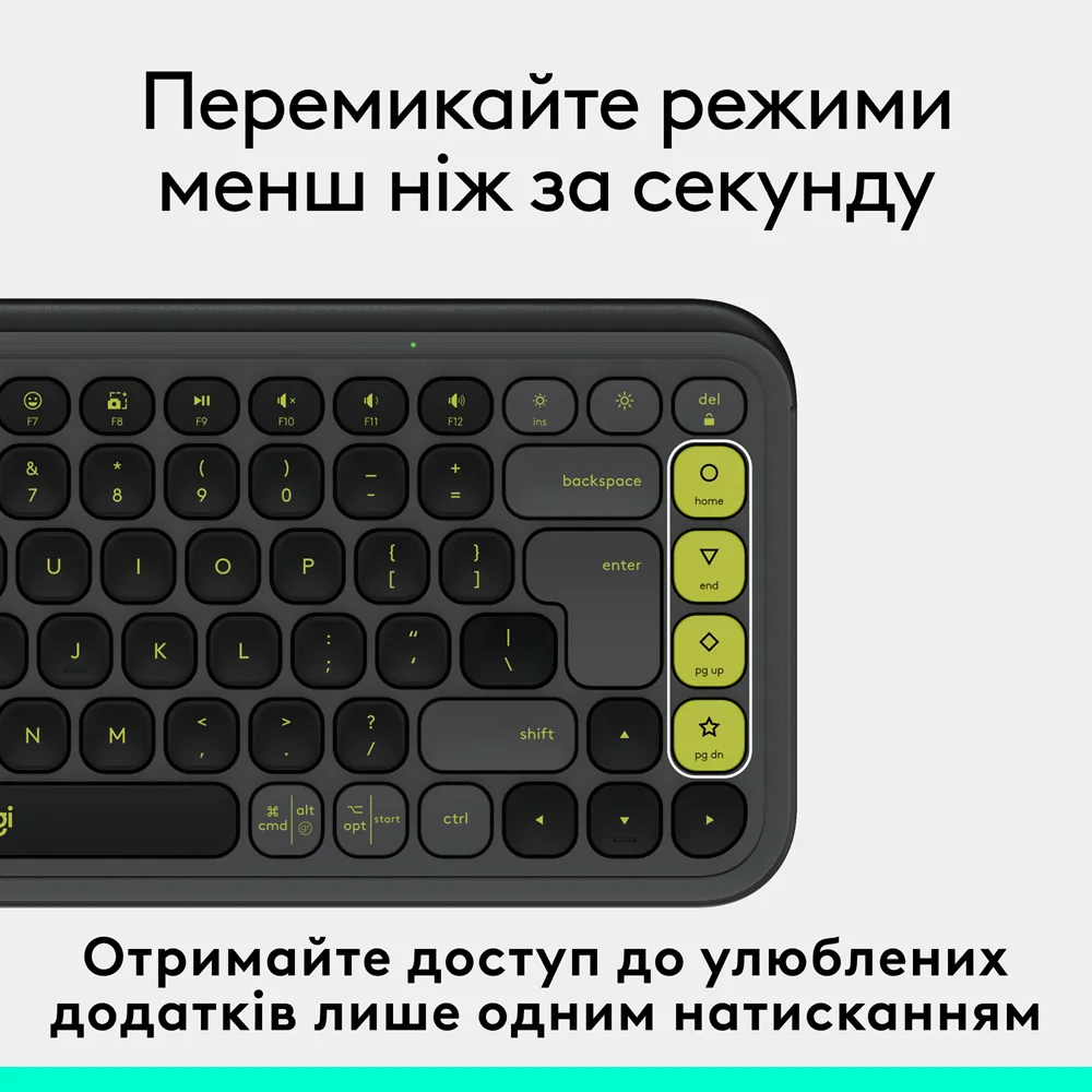 Клавіатура Logitech Мембранна Bluetooth 324,5х136,9 мм Сіра