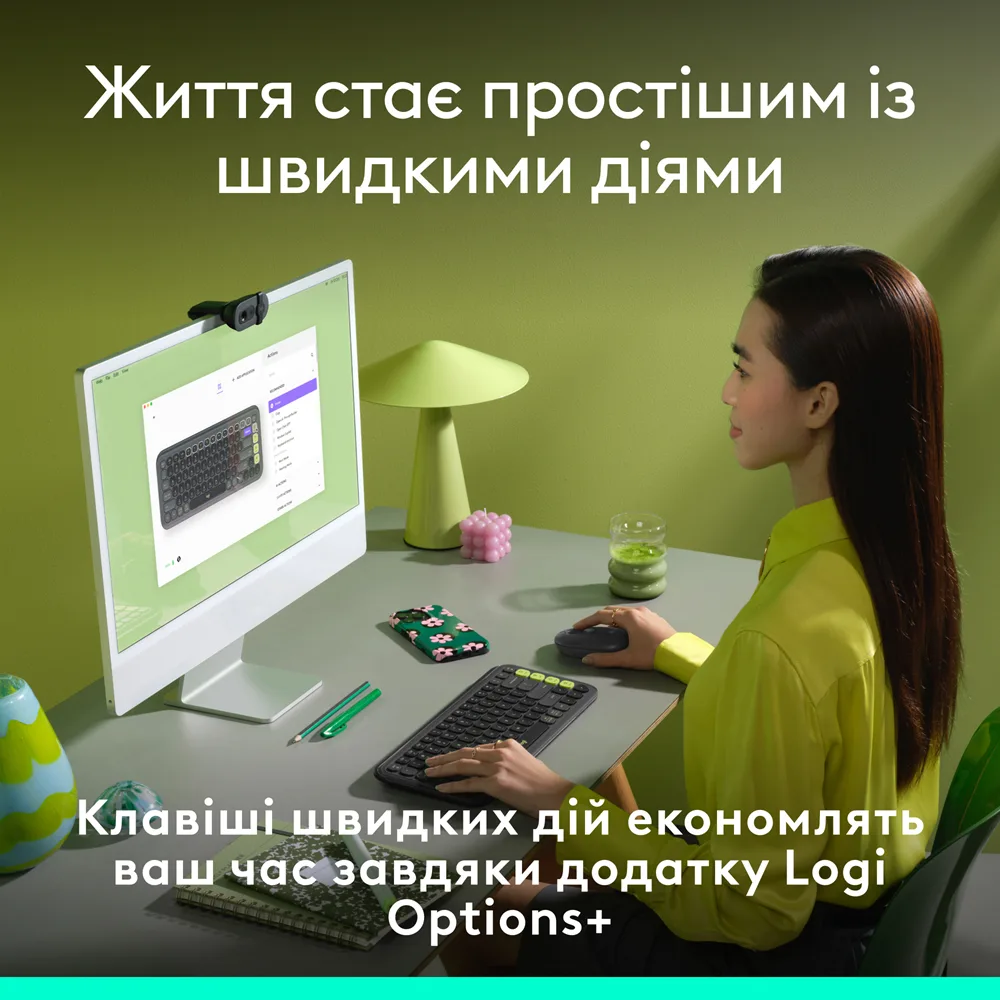 Клавіатура Logitech Мембранна Bluetooth 324,5х136,9 мм Сіра
