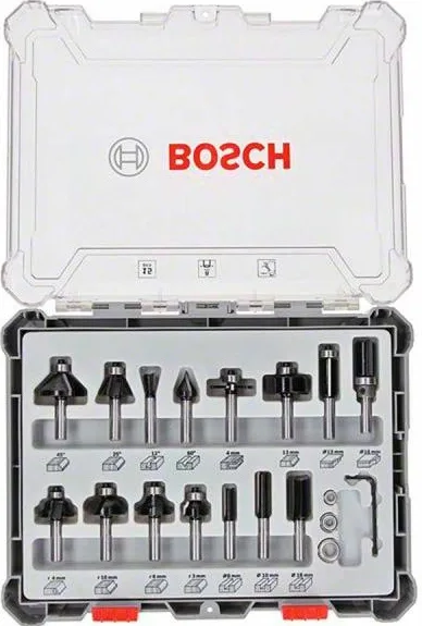 Комплект комбінованих фрез Bosch Professional 8мм, 15 штук