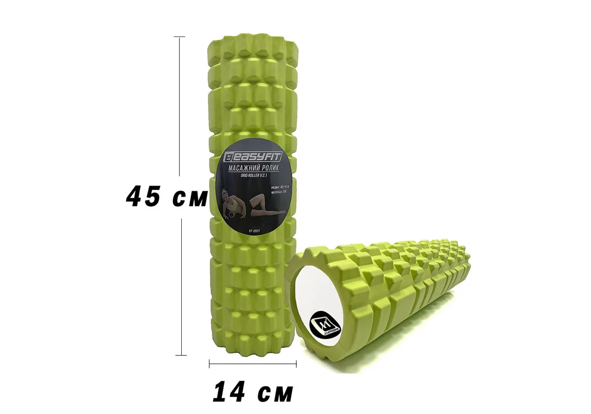 Масажний ролик EasyFit EVA 45 см Салатовий