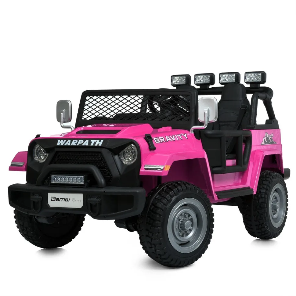 Дитячий електромобіль Bambi Racer екокожа джип 122х74х76 см червоний