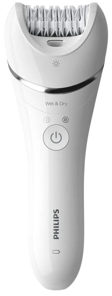 Епілятор Philips 8000 серії, дисковий, акумуляторний, з пінцетом, 32 пінцети, вологозахищений для сухого та вологого використання,