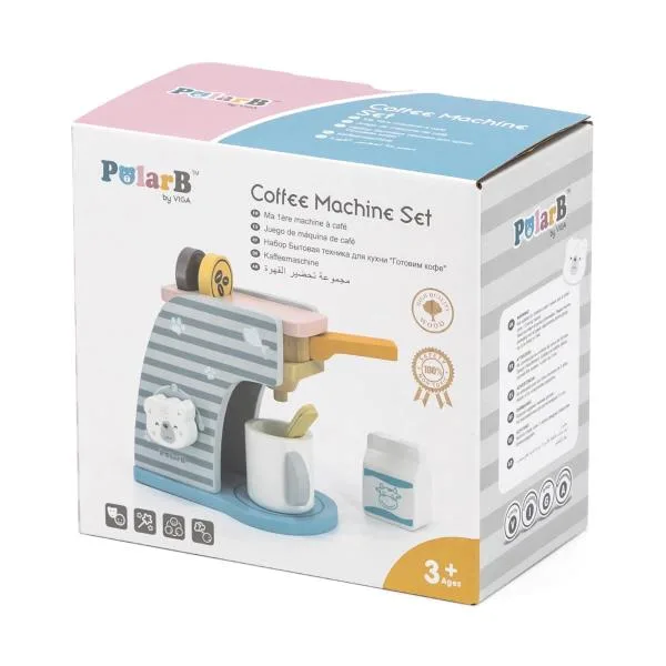 Игрушечная кофемашина PolarB деревянная 16 8х9 5х16 см разноцветная
