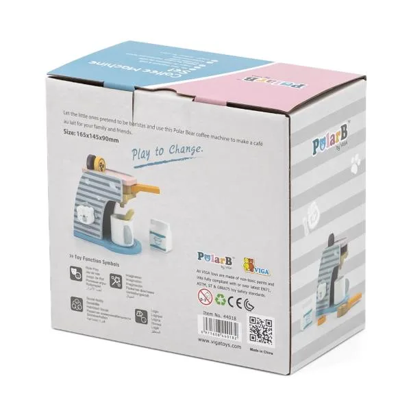 Игрушечная кофемашина PolarB деревянная 16 8х9 5х16 см разноцветная