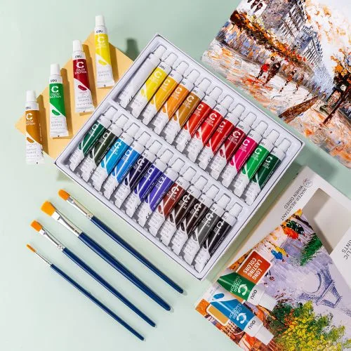 Акрилова фарба Color Emotions 24 кольори по 12 мл швидкосохнуча та стійка до вицвітання