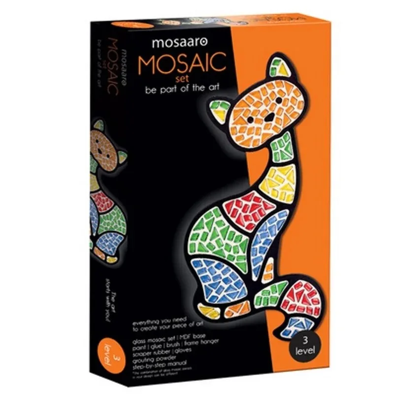 Набір скляної мозаїки Mosaaro кришталеве скло 30х30 см Кіт