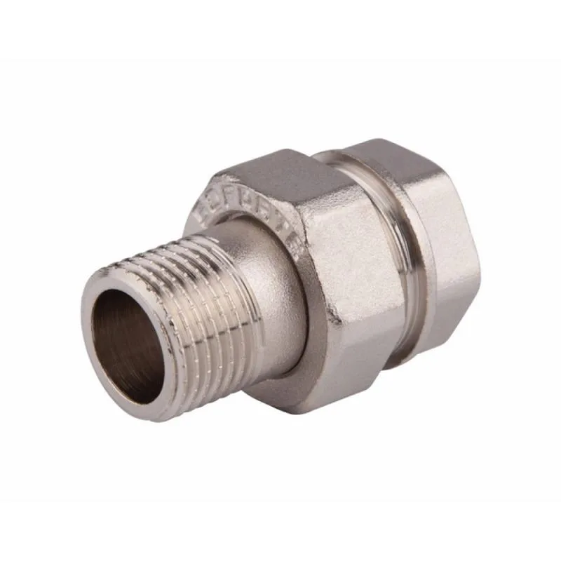Згін Американка 1 1/4" латунний нікельований 1 1/4"x1 1/4" Forte