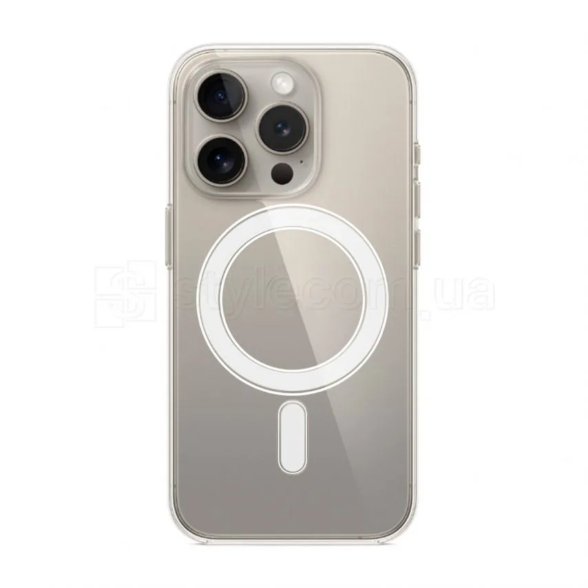 Чохол MagSafe для Apple iPhone 15 Pro прозорий силікон 15 Pro