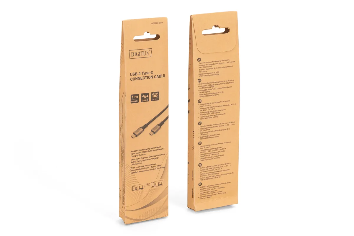 Кабель DIGITUS USB 4.0 (Type-C/Type-C) 1м, чорний