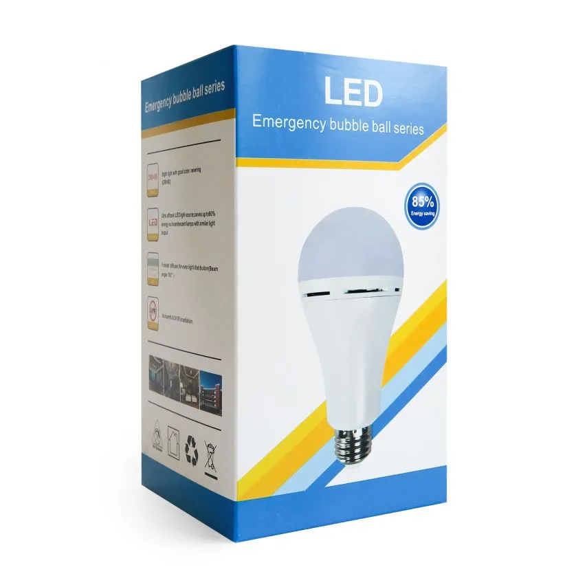 LED лампа 12W E27 6500K біла пластикова з зарядкою та гачком 1200mAh