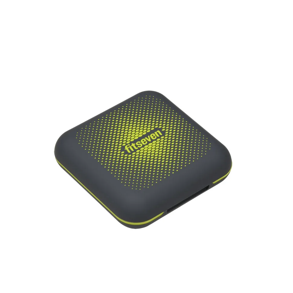 Кейс для таблеток Fitseven пластиковий 7х7 см графітовий з жовтим