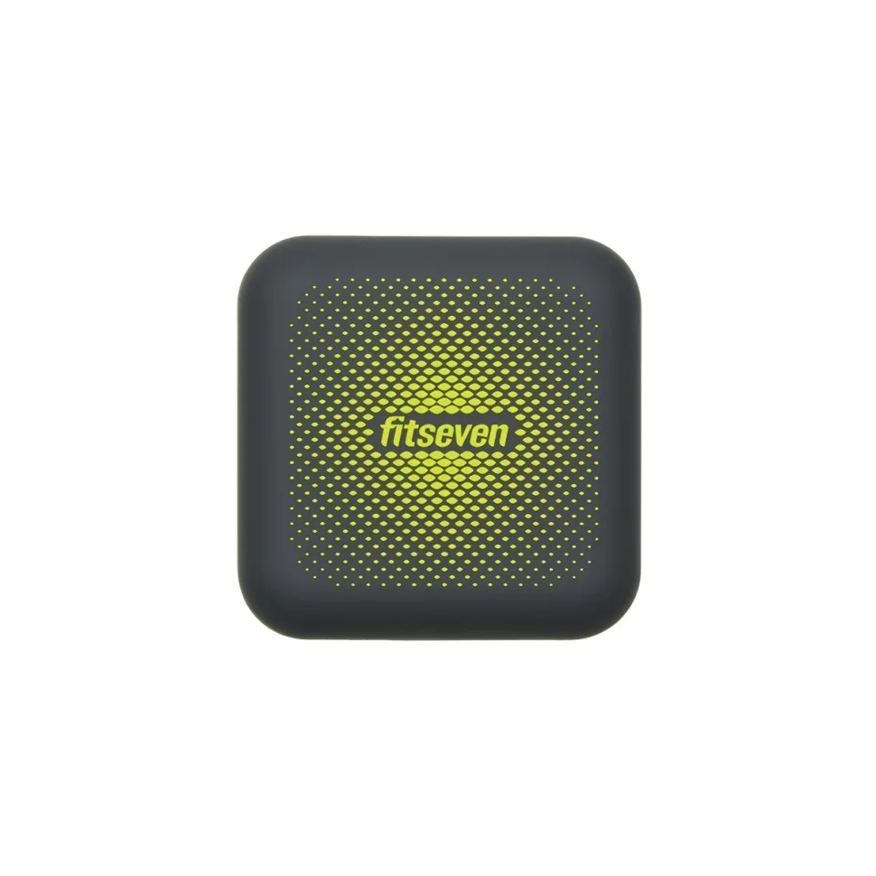 Кейс для таблеток Fitseven пластиковий 7х7 см графітовий з жовтим