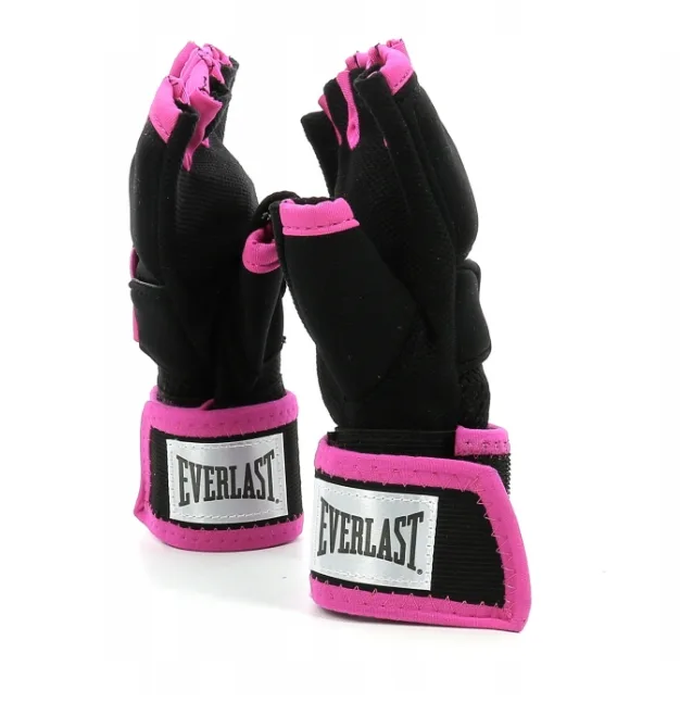 Бинти рукавички Everlast 100% поліестер M чорний рожевий