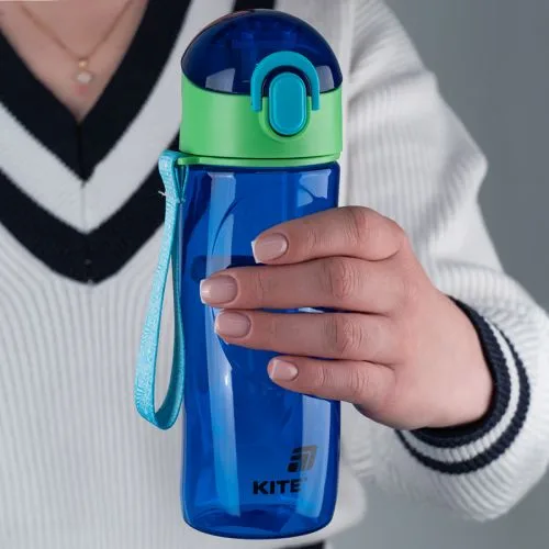 Бутылочка для воды Kite 530 мл синий контейнер для питья из тритана для активного образа жизни