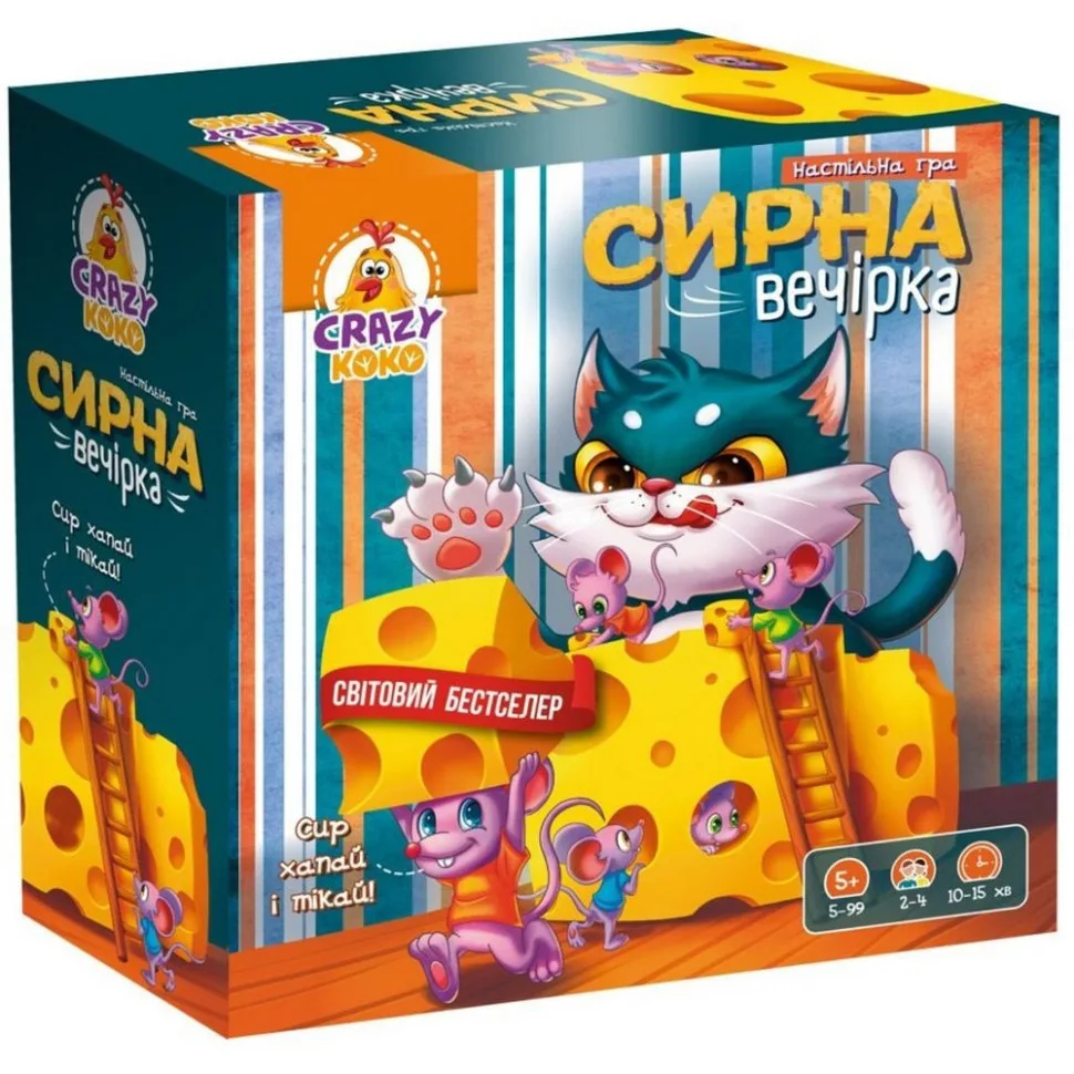 Настільна гра Vladi Toys гігантський сир 1 шт кругла основа кольорова