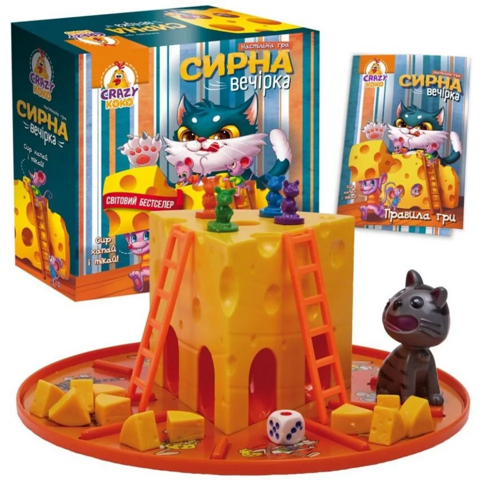 Настільна гра Vladi Toys гігантський сир 1 шт кругла основа кольорова