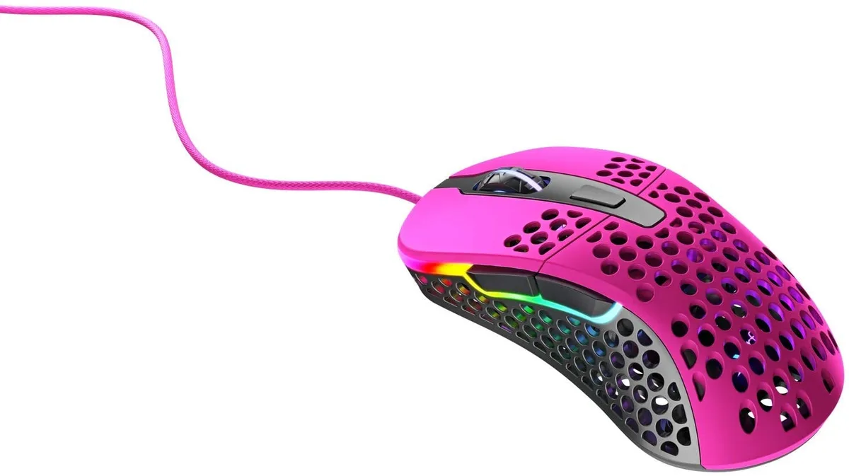 Миша Xtrfy M4, USB-A, RGB, рожевий