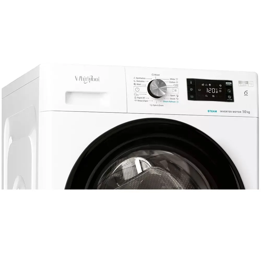 Пральна машина Whirlpool фронтального завантаження, 10 кг, 1400 об/хв, клас енергоефективності A+++, ширина 60 см, з дисплеєм, фун