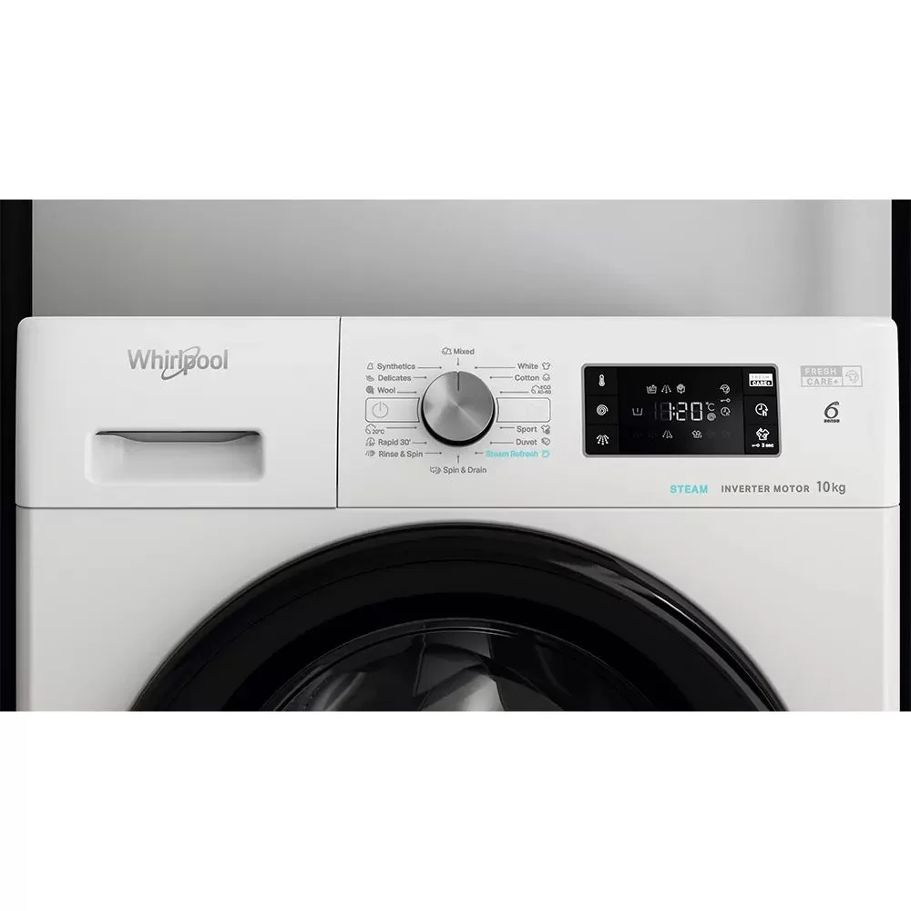 Пральна машина Whirlpool фронтального завантаження, 10 кг, 1400 об/хв, клас енергоефективності A+++, ширина 60 см, з дисплеєм, фун