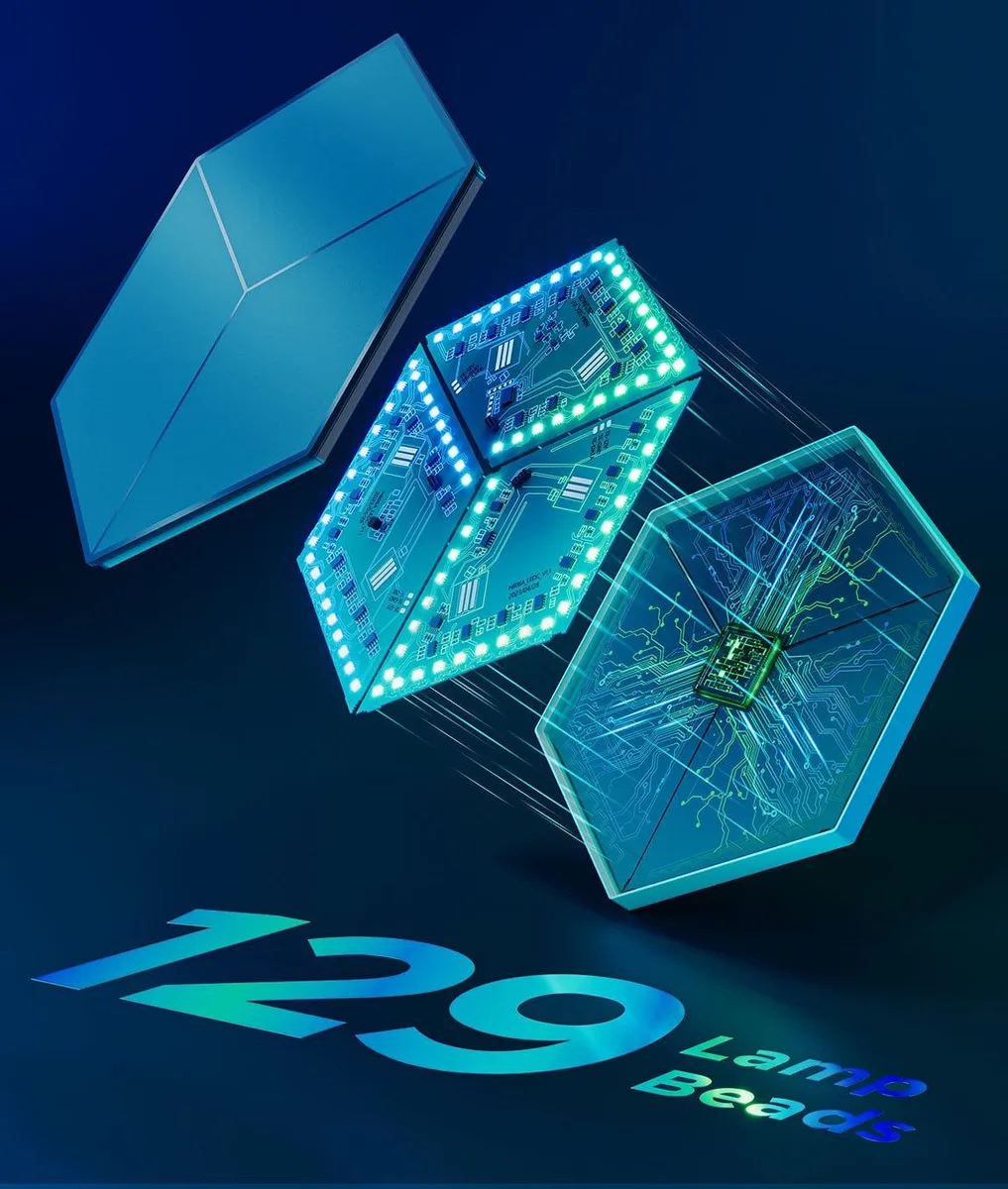Набір настінних світильників Govee H606A Glide Hexagon Light, 7шт, RGBIC, WI-FI/Bluetooth, білий