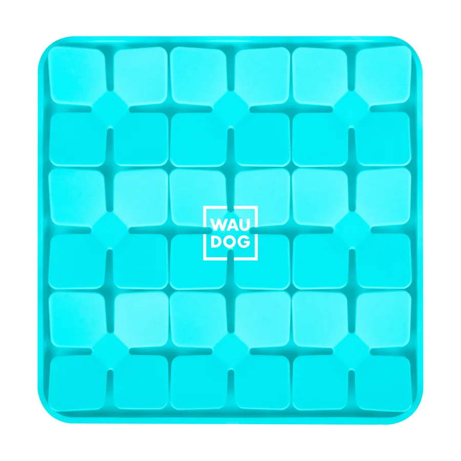 Килимок для пошуку корму WAUDOG Silicone 20,5х20,5х1,7 см силіконовий блакитний