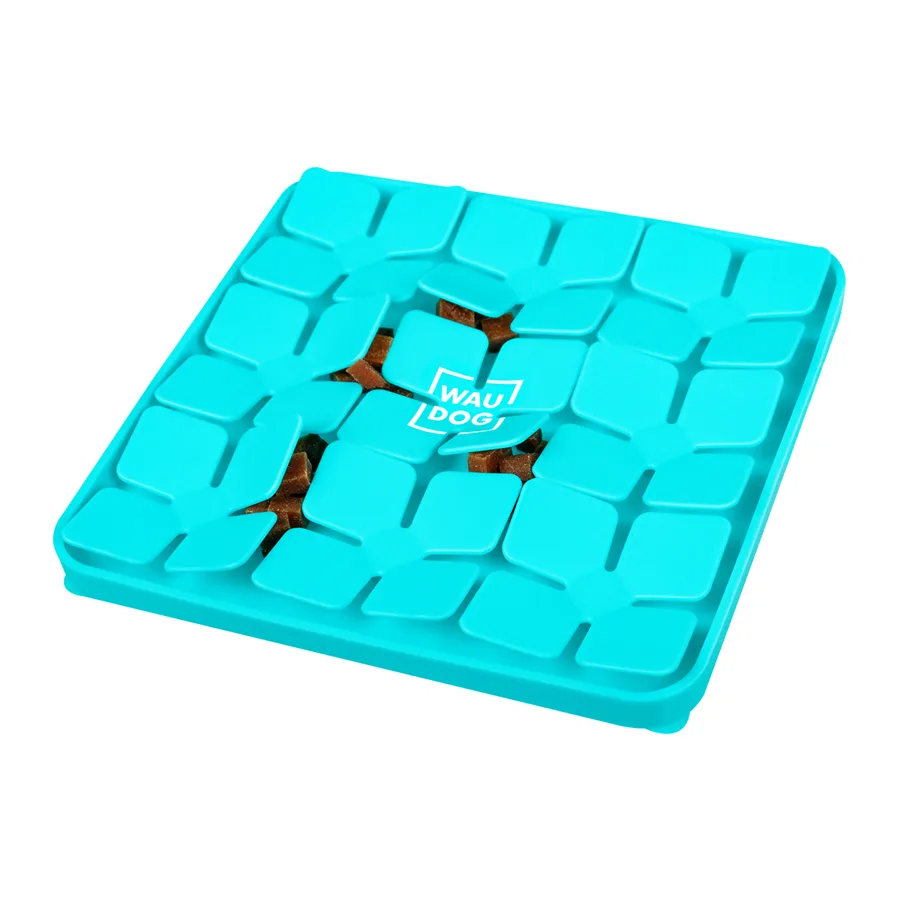 Килимок для пошуку корму WAUDOG Silicone 20,5х20,5х1,7 см силіконовий блакитний