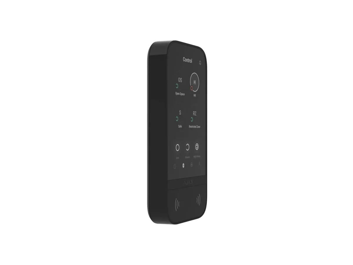 Клавіатура з сенсорним дисплеєм Ajax KeyPad TouchScreen, jeweller, бездротовий, чорний