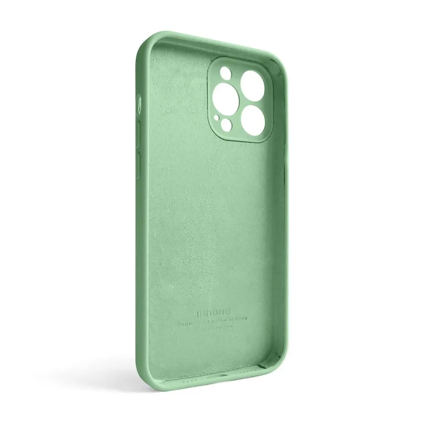 Силіконовий чохол для Apple iPhone 13 Pro Max закрита камера салатовий