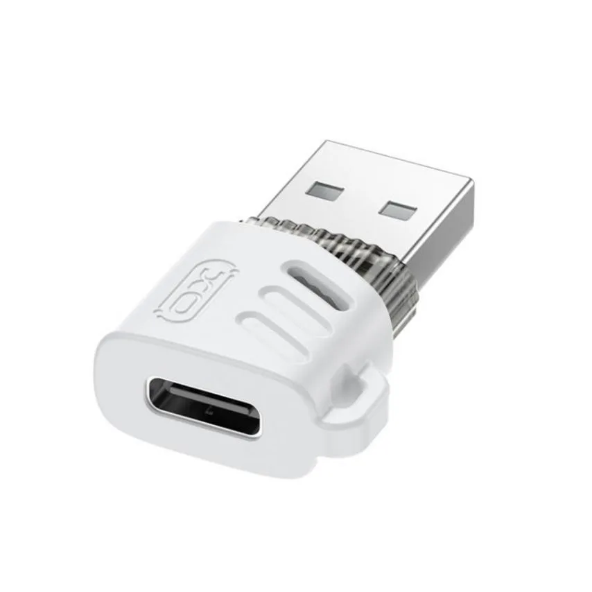 Переходник Type-C на USB XO Пластик Белый