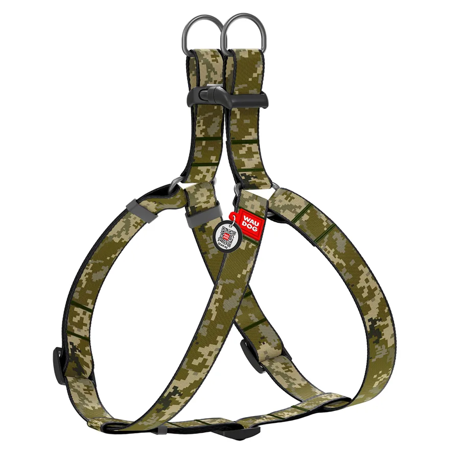 Шлейка WAUDOG Nylon Милитари 15 мм Нейлон S 40-55 см