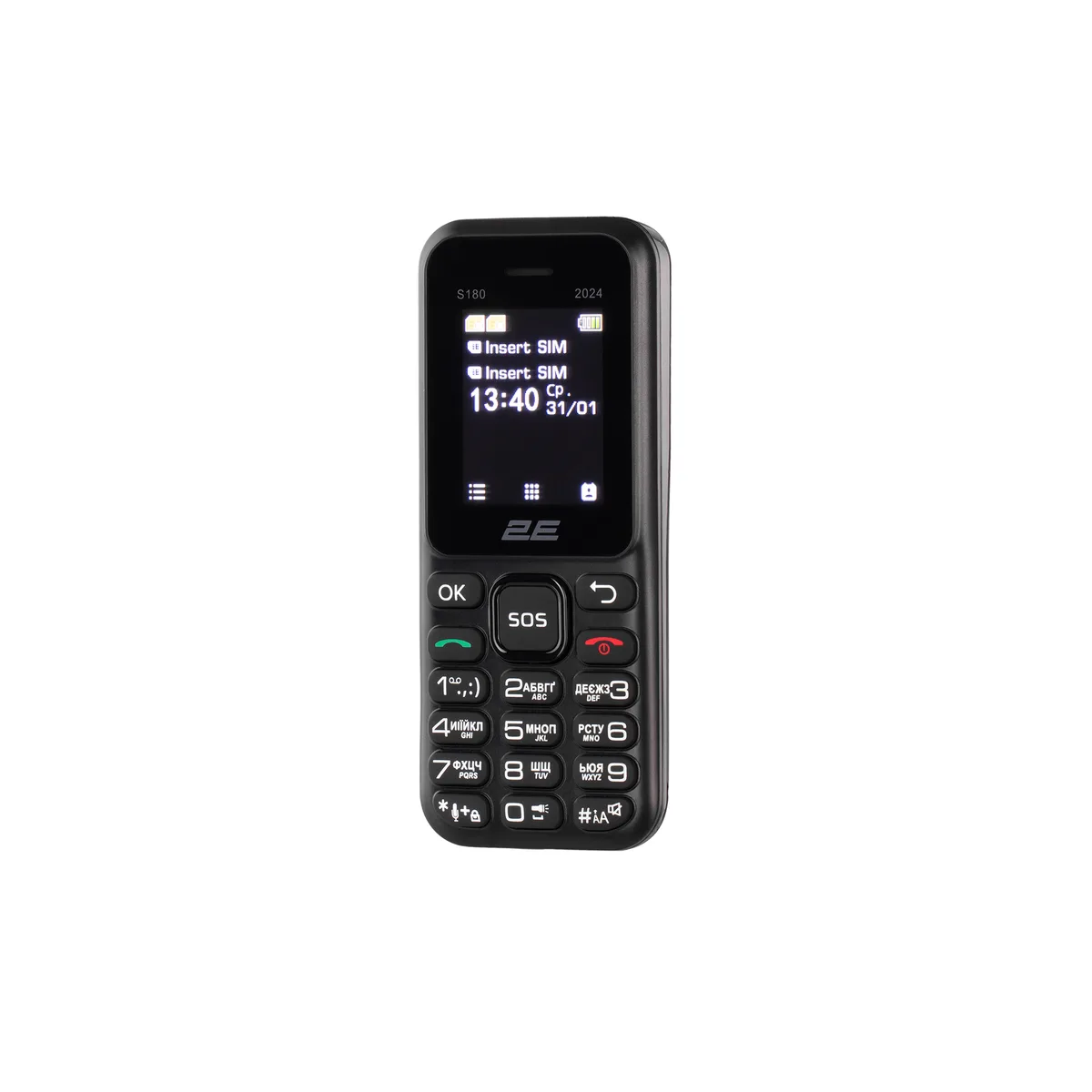 Мобільний телефон 2E S180 2024 1.77" 2SIM, 600мА•год, чорний