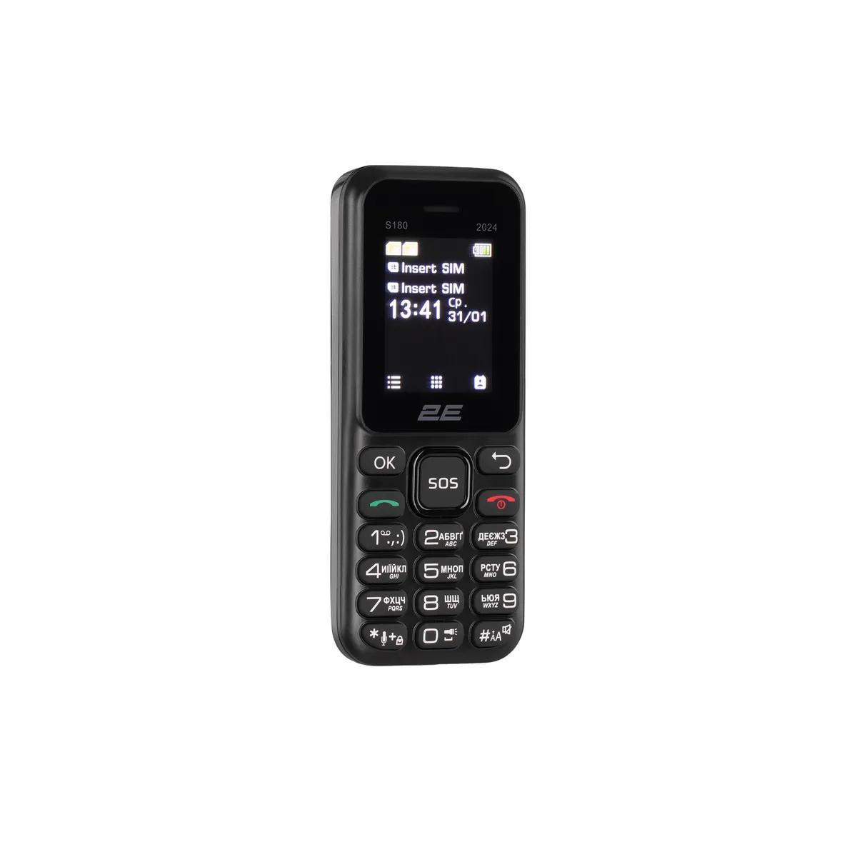 Мобільний телефон 2E S180 2024 1.77" 2SIM, 600мА•год, чорний
