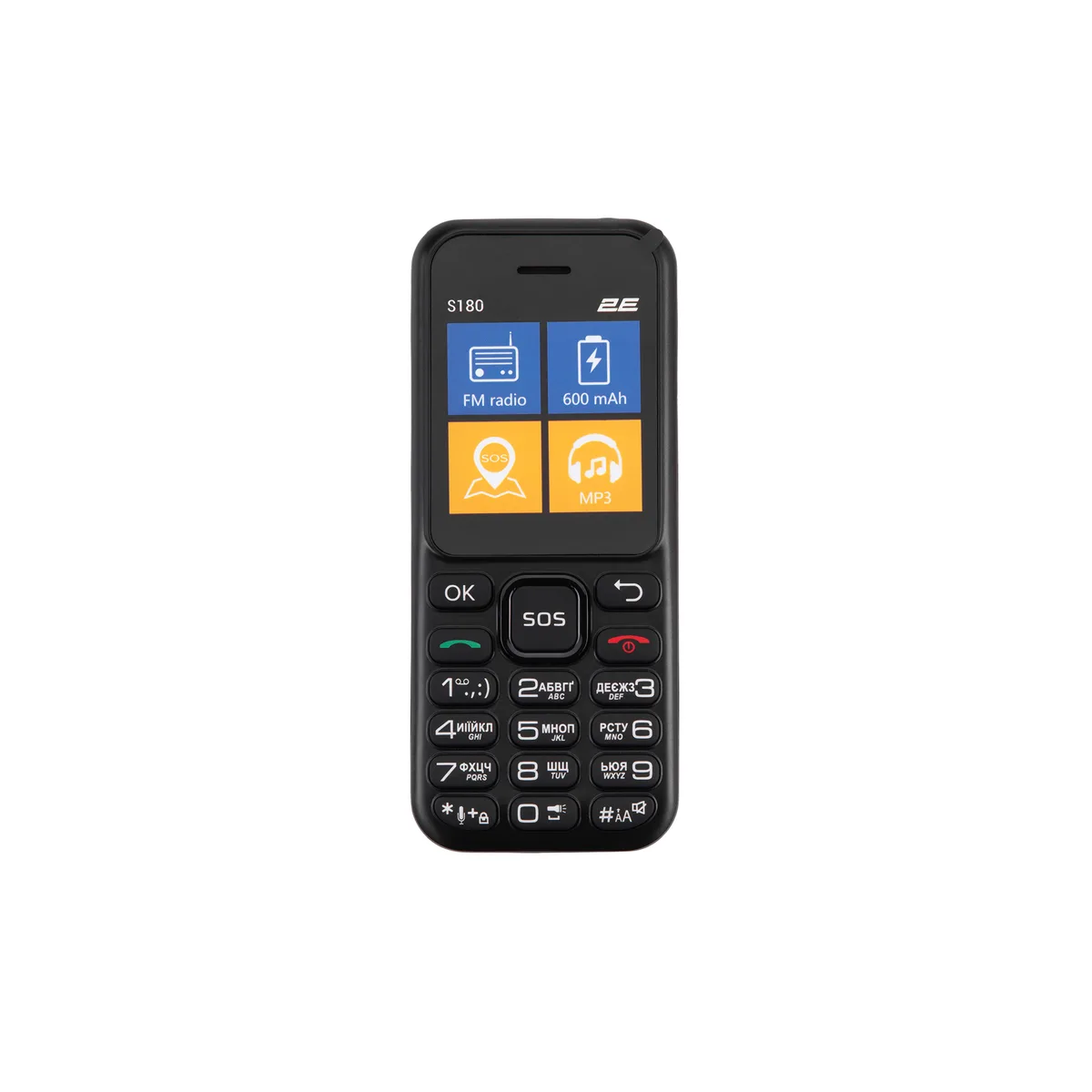 Мобільний телефон 2E S180 2024 1.77" 2SIM, 600мА•год, чорний
