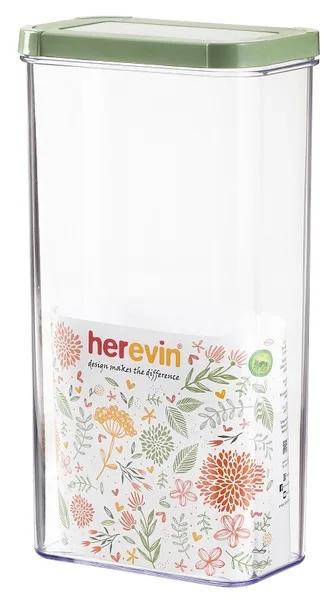 Контейнер HEREVIN пластиковий 3 л 9,5х15,5х29,6 см зелений персиковий