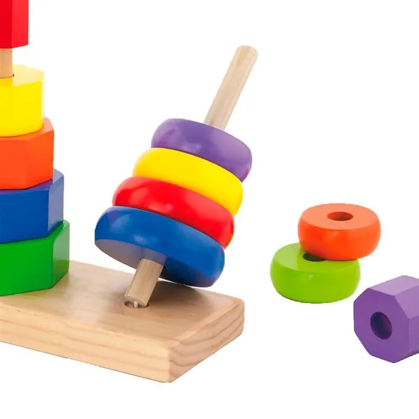 Набір дерев'яних пірамідок Viga Toys 29х10х22 см кольорові блоки