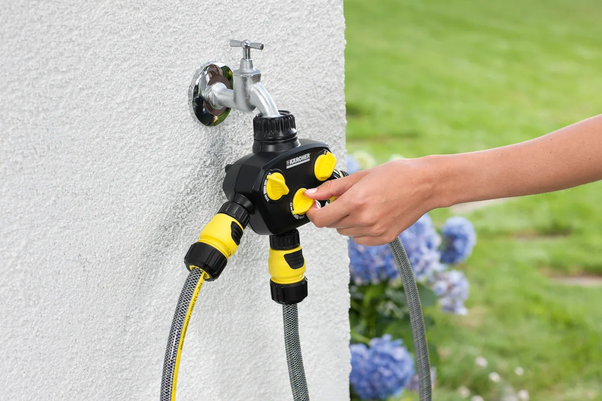 Розподільник для поливу Karcher, 3/4", 1", трьохканальний розподільник води.