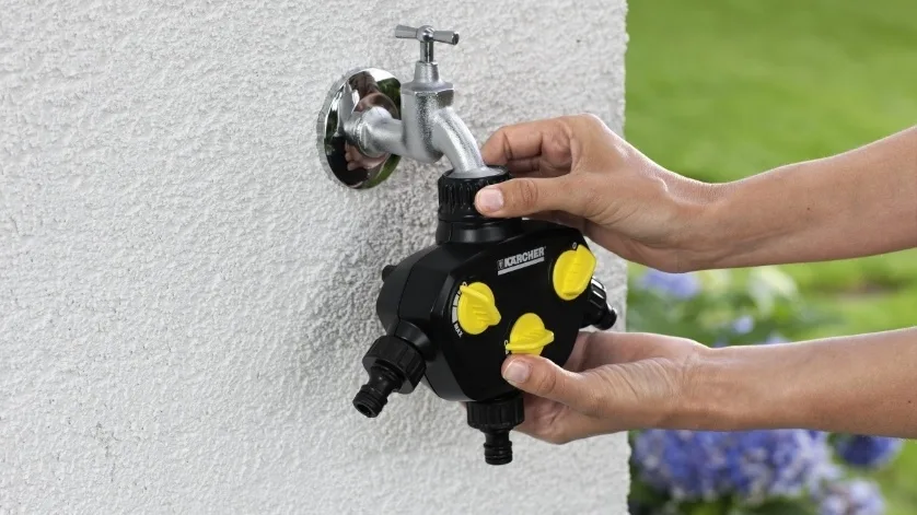 Розподільник для поливу Karcher, 3/4", 1", трьохканальний розподільник води.